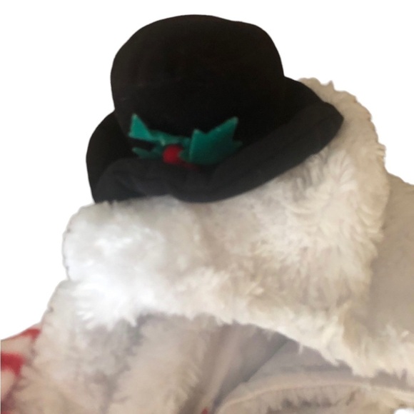 Frosty The Snowman Infant Halloween Costume Scarf and Top Hat White Plush 0-9MO - Picture 3 of 12